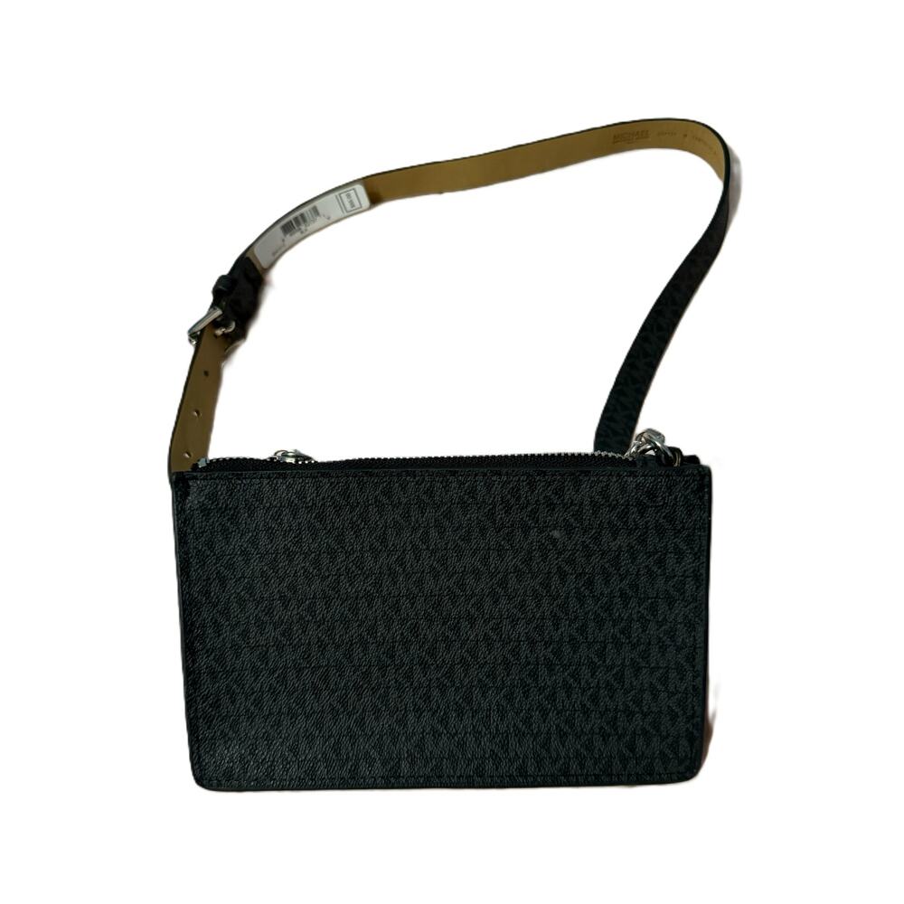 Michael Kors Purse Waist Belt Purse Black MK Logo Belt PVC Chain Handle NWT